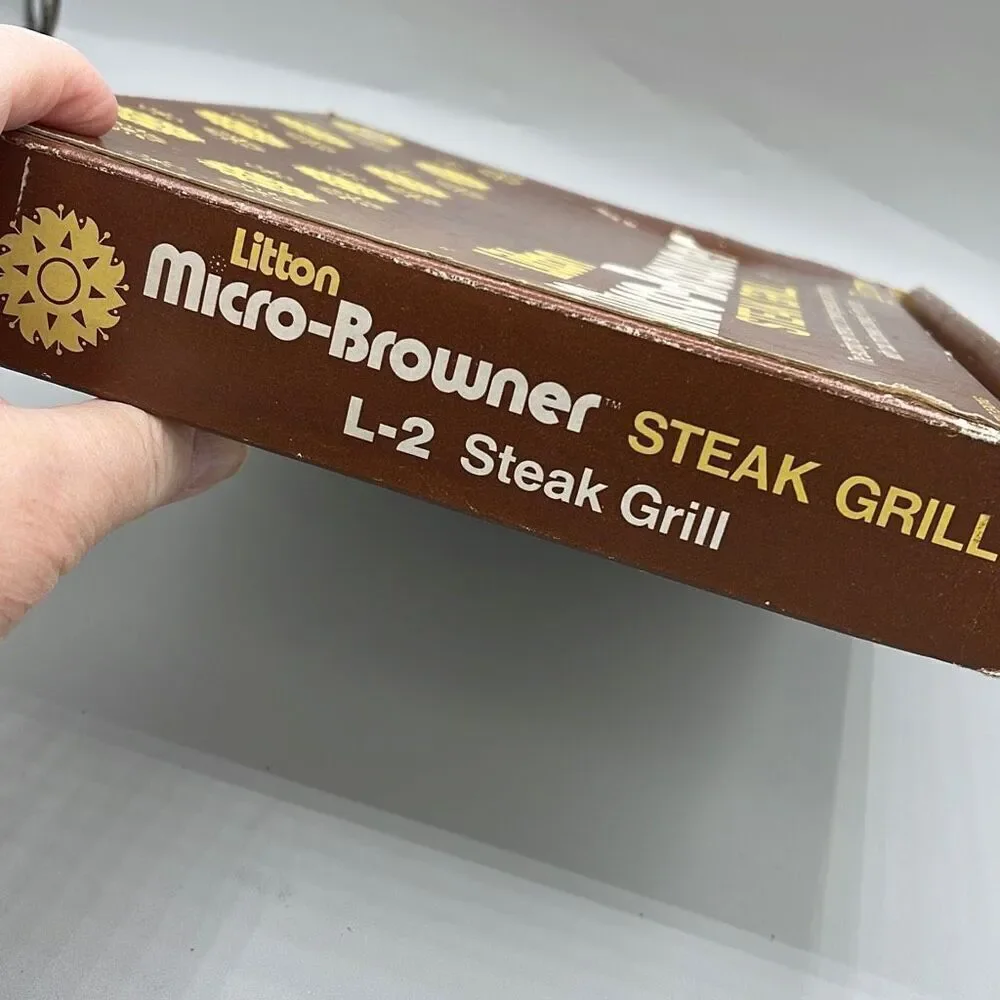 1970’s Litton Micro -Browner Steak grill platter in box.
